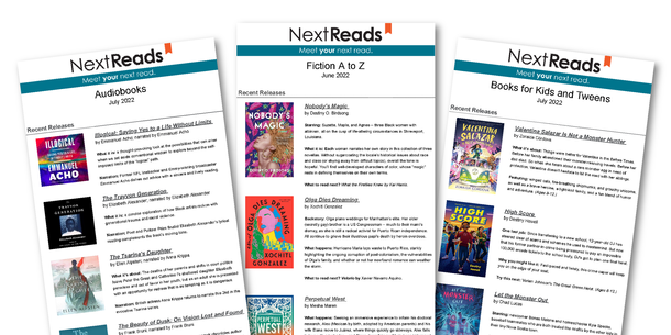 Preview of 3 different NextReads newsletters
